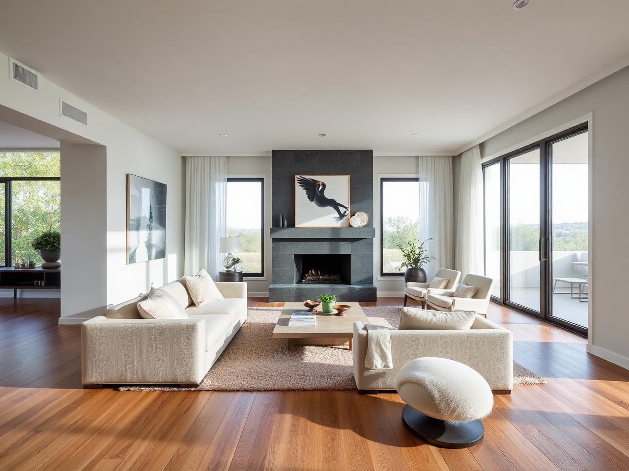 A renovated modern living room